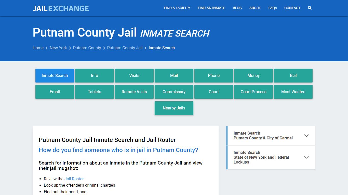 Inmate Search: Roster & Mugshots - Putnam County Jail, NY - Jail Exchange